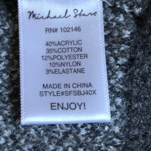 Michael Stars Cardigan Nell Charcoal Combo Brush Stroke Stripe Size 2X - Picture 8 of 11
